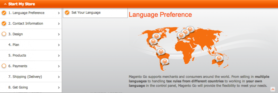 Magento GO Spracheinstellungen
