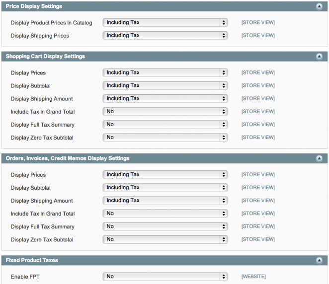 System Configuration Tax Settings Part 2