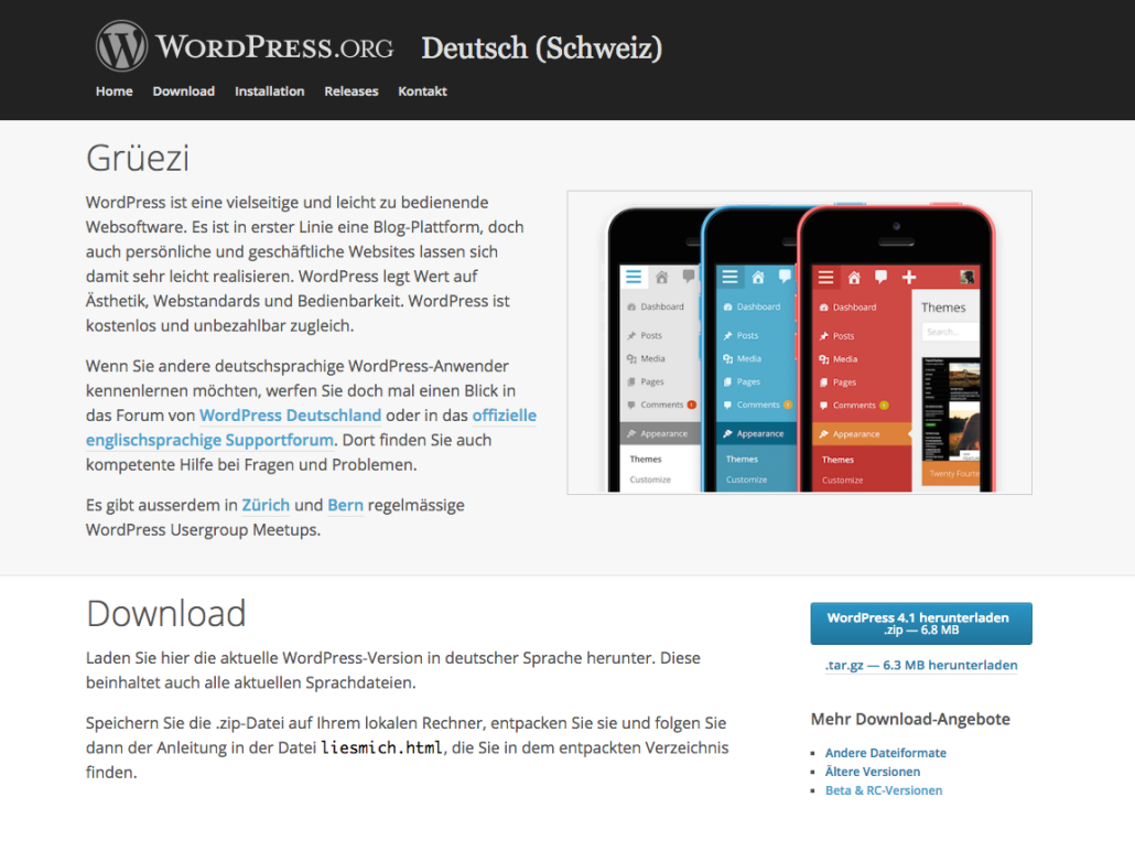 WordPress Deutsch (Schweiz)