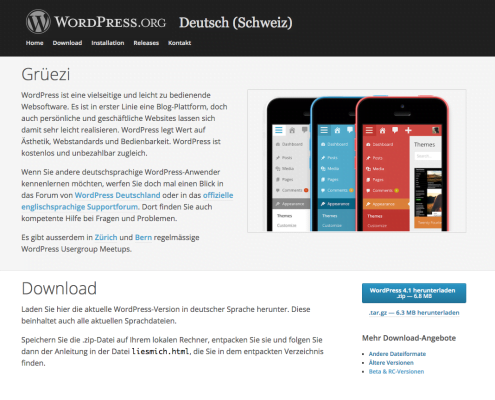 WordPress Deutsch (Schweiz)