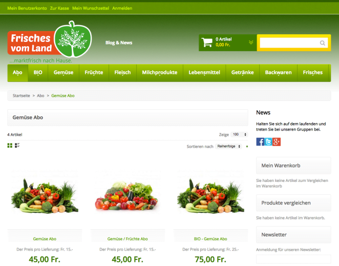 Magento Referenz Frisches