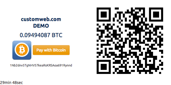 Coinsnap Bitcoin Beispiel mit QR-Code