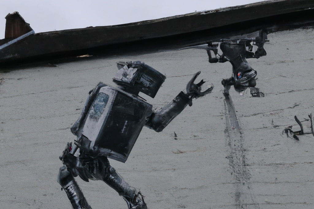 DALL-E Robot Mural Banksy 1