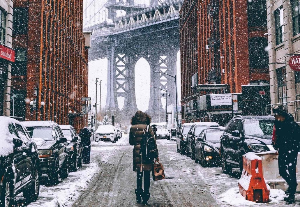 Snowing in New York City