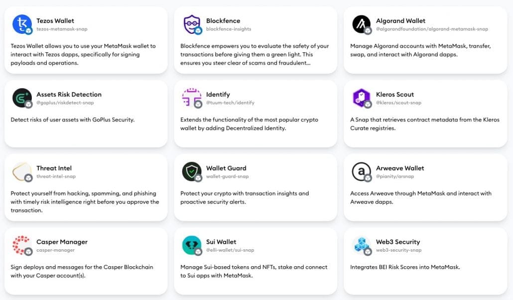 Metamask Snaps Official Directory