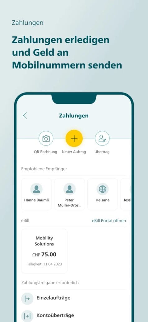 PostFinance App Zahlungen