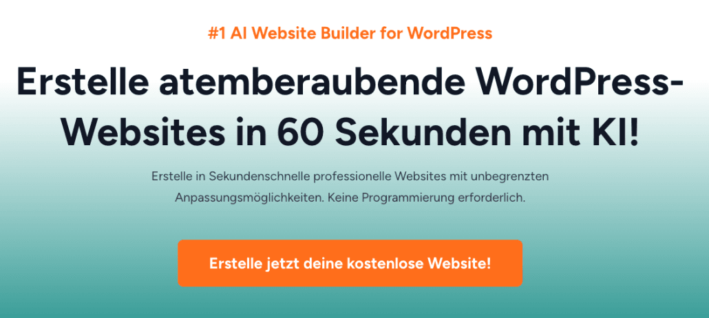 Nr. 1 KI Website Builder für WordPress