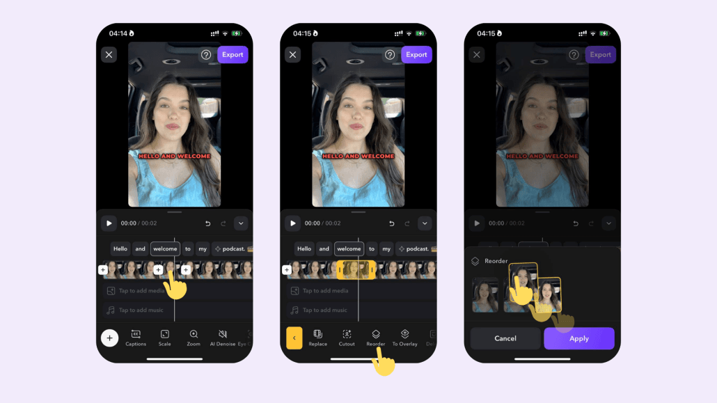 Captions AI Shot-Reorder