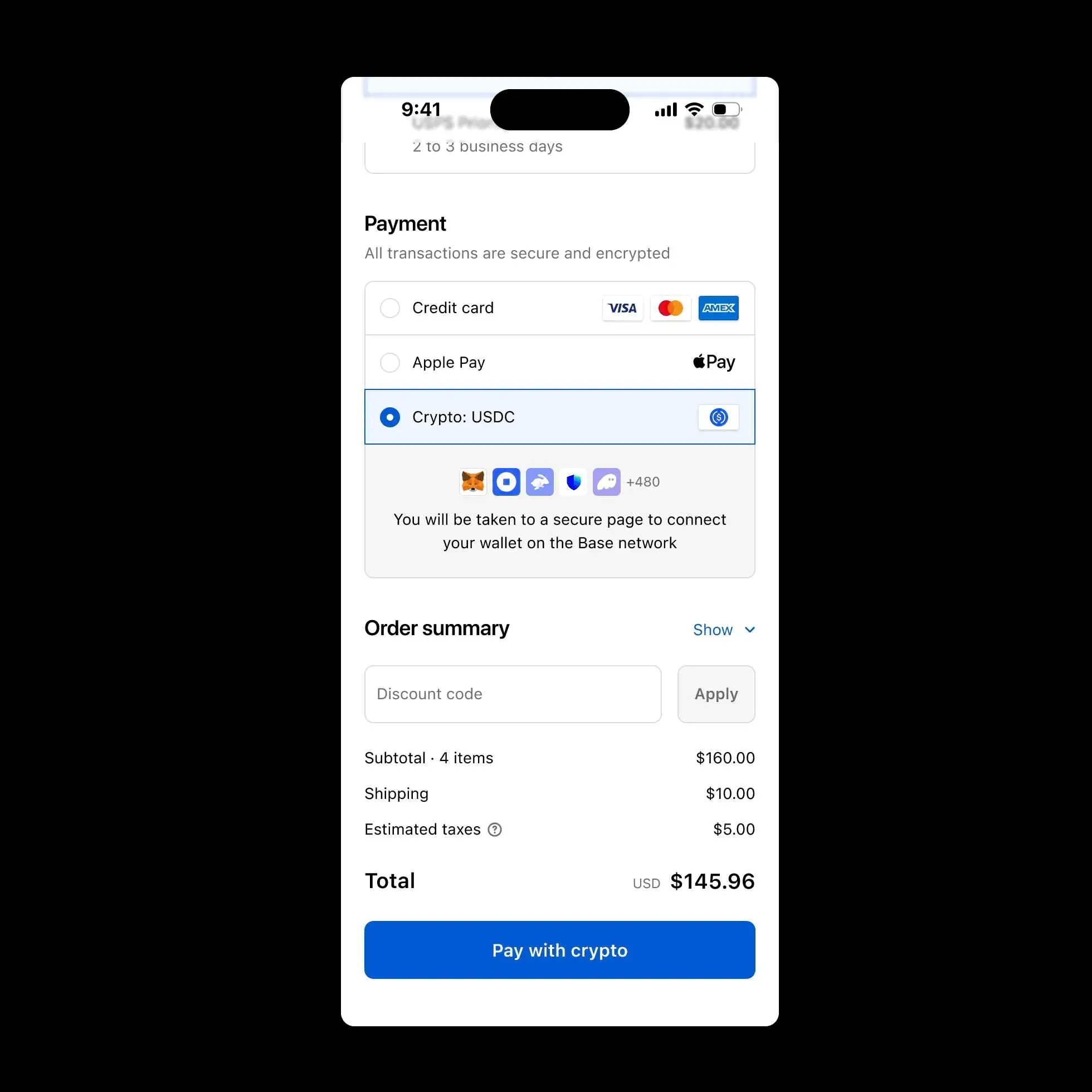 USDC Stablecoins bei Shopify